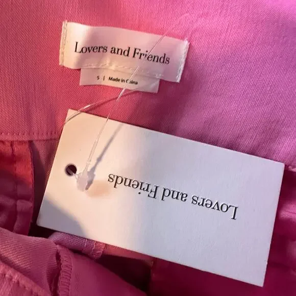 Lovers + Friends Barbie Pink Trouser Pants SMALL Work Straight Revolve $208 NEW - Picture 9 of 9